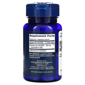 Thực phẩm bổ sung Life Extension Citicoline (CDP-Choline) 60 Vegetarian Capsules 737870165965