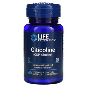 Thực phẩm chức năng Life Extension Citicoline (CDP-Choline) 60 Vegetarian Capsules 737870165965