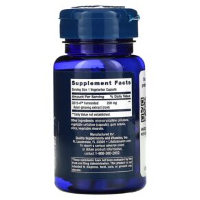 Thực phẩm bổ sung Life Extension Ginseng Energy Boost 30 Vegetarian Capsules 737870180593