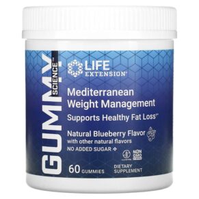 Thực phẩm chức năng Life Extension Gummy Science Mediterranean Weight Management Natural Blueberry 60 Gummies 737870250609