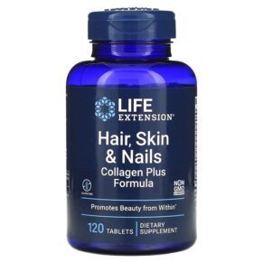Thực phẩm chức năng Life Extension Hair Skin & Nails Collagen Plus Formula 120 Tablets 737870232216