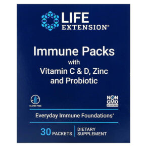 Thực phẩm chức năng Life Extension Immune Packs With Vitamin C & D Zinc And Probiotic 30 Packets 737870242536