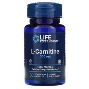 Thực phẩm chức năng Life Extension L-Carnitine 500 mg 30 Vegetarian Capsules 737870153238