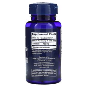 Thực phẩm bổ sung Life Extension L-Theanine 100 mg 60 Vegetarian Capsules 737870168362