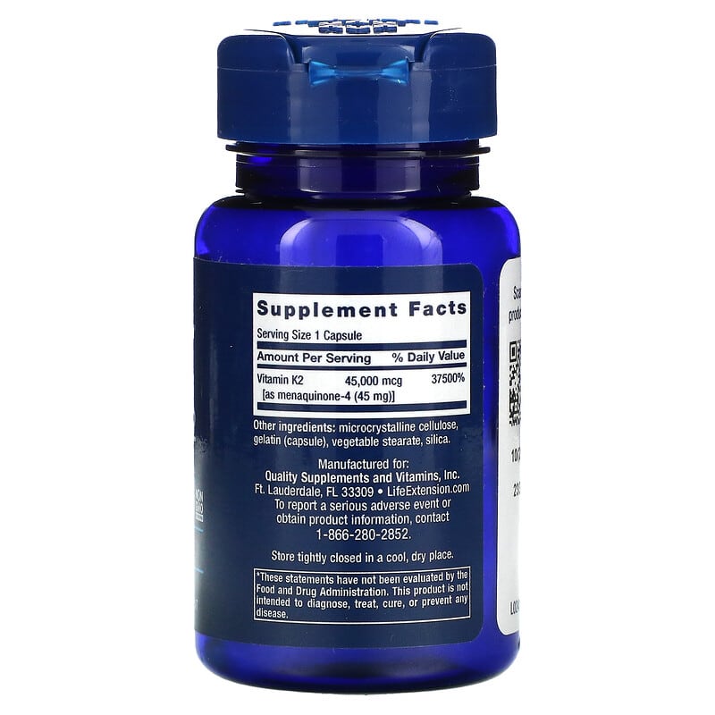 Life Extension Mega Vitamin K2 30 Capsules 2 Thực phẩm bổ sung Life Extension Mega Vitamin K2 30 Capsules 737870241737