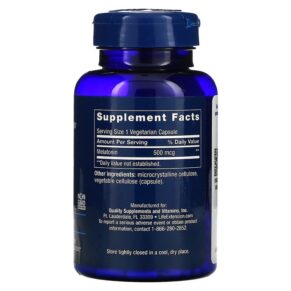 Thực phẩm bổ sung Life Extension Melatonin 500 mcg 200 Vegetarian Capsules 737870108320