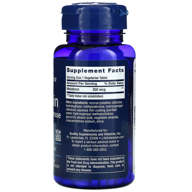 Life Extension Melatonin 6 Hour Timed Release 300 mcg 100 Vegetarian Tablets 2 Thực phẩm bổ sung Life Extension Melatonin 6 Hour Timed Release 300 mcg 100 Vegetarian Tablets 737870178712