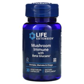 Thực phẩm chức năng Life Extension Mushroom Immune With Beta Glucans 30 Vegetarian Capsules 737870242635