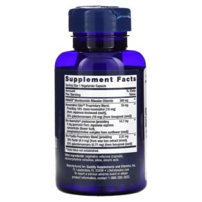 Thực phẩm bổ sung Life Extension NAD+ Cell Regenerator and Resveratrol Elite 30 Vegetarian Capsules 737870234838