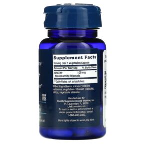 Thực phẩm bổ sung Life Extension NAD+ Cell Regenerator NIAGEN Nicotinamide Riboside 100 mg 30 Vegetarian Capsules 737870190431