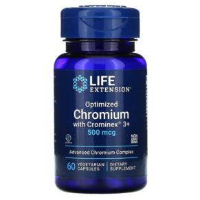 Thực phẩm chức năng Life Extension Optimized Chromium with Crominex 3+ 500 mcg 60 Vegetarian Capsules 737870150466