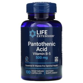 Thực phẩm chức năng Life Extension Pantothenic Acid Vitamin B-5 500 mg 100 Vegetarian Capsules 737870202813
