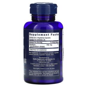 Thực phẩm bổ sung Life Extension Strontium Caps 250 mg 90 Vegetarian Capsules 737870147695