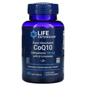 Thực phẩm chức năng Life Extension Super-Absorbable CoQ10 (Ubiquinone) with d-Limonene 100 mg 60 Softgels 737870195160