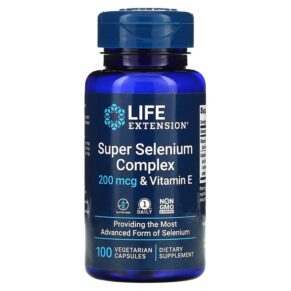 Thực phẩm chức năng Life Extension Super Selenium Complex & Vitamin E 200 mcg 100 Vegetarian Capsules 737870177814