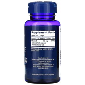 Thực phẩm bổ sung Life Extension Super Vitamin E 268 mg (400 IU) 90 Softgels 737870186397