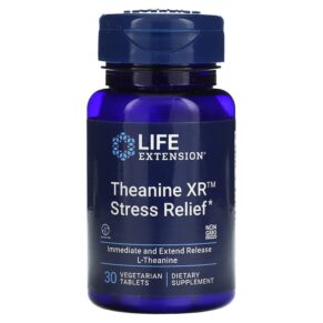 Thực phẩm chức năng Life Extension Theanine XR Stress Relief 30 Vegetarian Tablets 737870242932