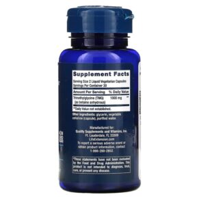 Thực phẩm bổ sung Life Extension TMG 500 mg 60 Liquid Vegetarian Capsules 737870185963