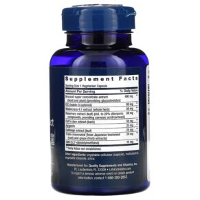 Thực phẩm bổ sung Life Extension Triple Action Cruciferous Vegetable Extract with Resveratrol 60 Vegetarian Capsules 737870146964
