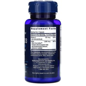 Thực phẩm bổ sung Life Extension Vitamin D3 with Sea-Iodine 125 mcg (5.000 IU) 60 Capsules 737870175865