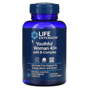 Thực phẩm chức năng Life Extension Youthful Woman 40+ with B-Complex 30 Enteric Coated Vegetarian Tablets 737870250739