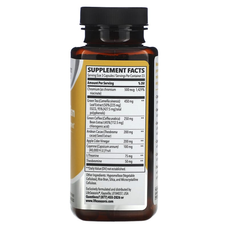 LifeSeasons Metabolism Weight Management 70 Veg Capsules 2 Thực phẩm bổ sung LifeSeasons Metabolism Weight Management 70 Veg Capsules 853760002032