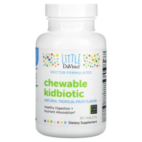 Thực phẩm chức năng Little DaVinci Chewable Kidbiotic Natural Tropical Fruit 90 Tablets 026664014054