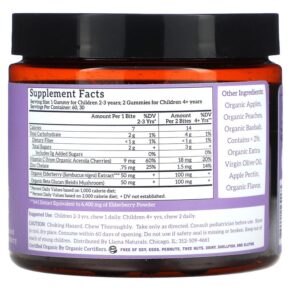 Thực phẩm bổ sung Llama Naturals Kids Elderberry Immunity Fruit Gummies Earnest Elderberry 60 Gummies 860001569063