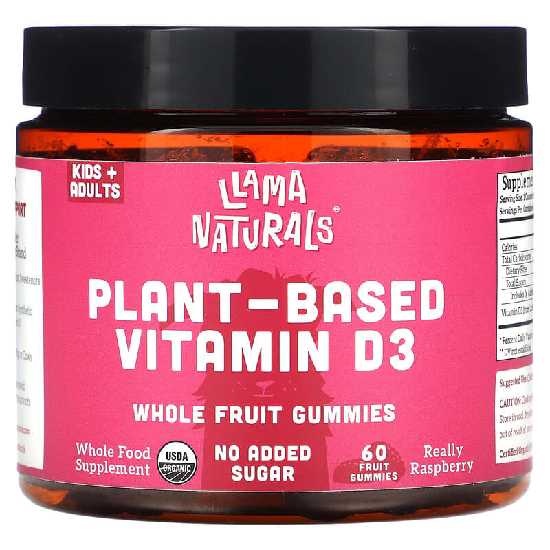 Llama Naturals Plant-Based Vitamin D3 Whole Fruit Gummies Really Raspberry 60 Fruit Gummies 8 Thực phẩm chức năng Llama Naturals Plant-Based Vitamin D3 Whole Fruit Gummies Really Raspberry 60 Fruit Gummies 860001569070