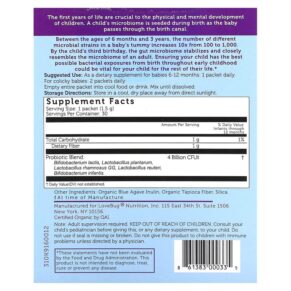 Thực phẩm bổ sung LoveBug Probiotics Baby Probiotics 6-12 Months 4 Billion CFU 30 Single Serve Stick Packs 861383000335