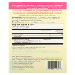 Thực phẩm bổ sung LoveBug Probiotics Infant Probiotics 0-6 Months 1 Billion CFU 30 Single Stick Packs 0.05 oz (1.5 g) Each 861383000328