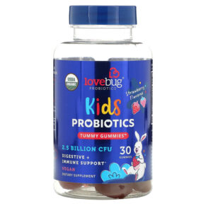 Thực phẩm chức năng LoveBug Probiotics Kids Probiotics Tummy Gummies Strawberry 2.5 Billion CFU 30 Gummies 850002716511