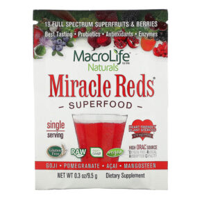 Thực phẩm chức năng Macrolife Naturals Miracle Reds Superfood Goji Pomegranate Acai Mangosteen 0.3 oz (9.5 g) 852434001029
