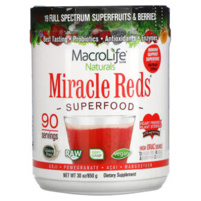 Thực phẩm chức năng Macrolife Naturals Miracle Reds Superfood Goji-Pomegranate-Acai-Mangosteen 30 oz (850 g) 852434001081