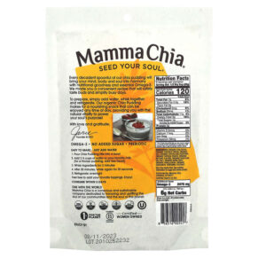 Thực phẩm bổ sung Mamma Chia Chia Pudding Mix Vanilla Bean 5.3 oz (150 g) 856516005417