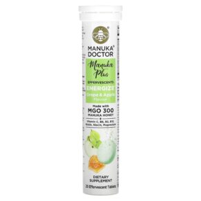 Thực phẩm chức năng Manuka Doctor Manuka Plus Effervescents Energize Grape & Apple 20 Effervescent Tablets 810057720819