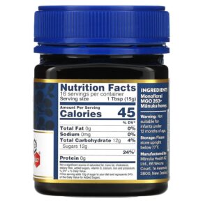 Thực phẩm bổ sung Manuka Health Raw Manuka Honey MGO 263+ 8.8 oz (250 g) 895015001575