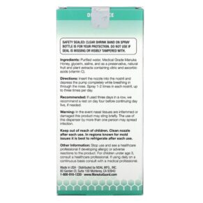 ManukaGuard Manuka Honey Medical Grade Extra Strength Nasal Spray 0.65 fl oz (20 ml) 3 Thực phẩm bổ sung ManukaGuard Manuka Honey Medical Grade Extra Strength Nasal Spray 0.65 fl oz (20 ml) 858631002579