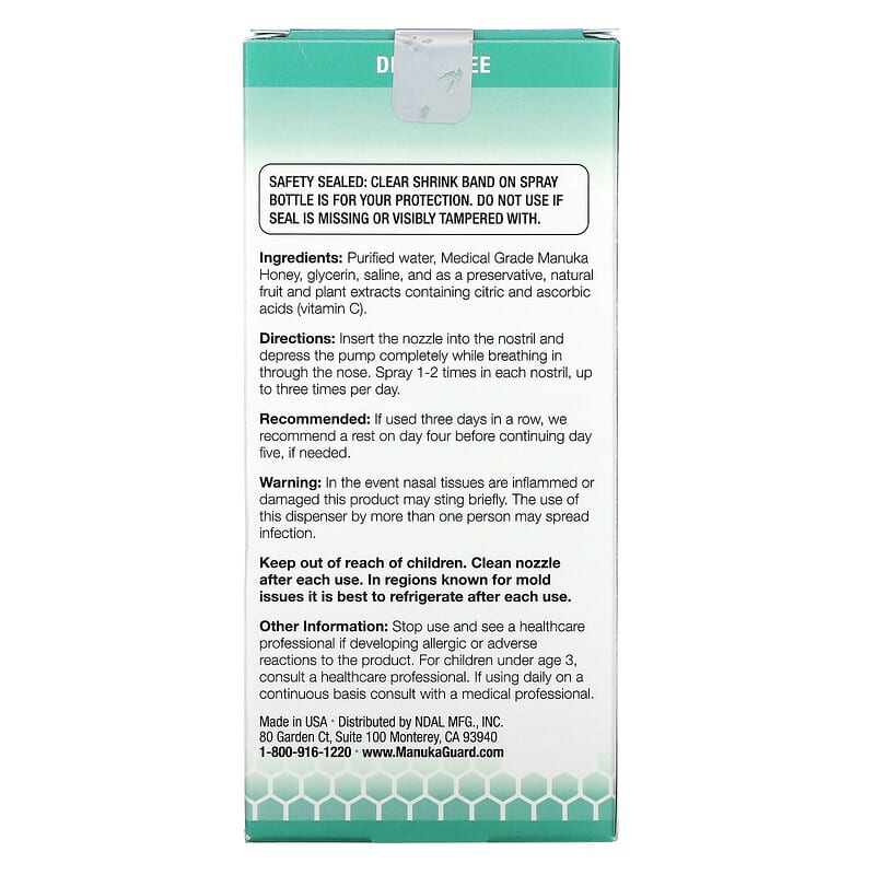 ManukaGuard Manuka Honey Medical Grade Extra Strength Nasal Spray 0.65 fl oz (20 ml) 2 Thực phẩm bổ sung ManukaGuard Manuka Honey Medical Grade Extra Strength Nasal Spray 0.65 fl oz (20 ml) 858631002579