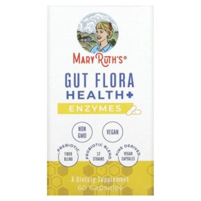 Thực phẩm chức năng MaryRuth Organics Gut Flora Health + Enzymes 60 Capsules 850029392453
