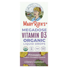 Thực phẩm chức năng MaryRuth Organics Megadose Vitamin D3 Organic Liquid Drops Pineapple 1 fl oz (30 ml) 850036700630