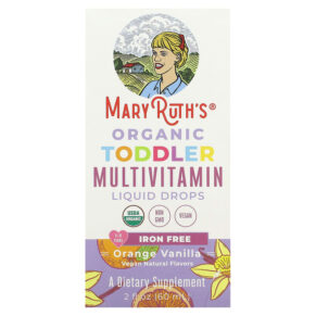 Thực phẩm chức năng MaryRuth Organics Organic Toddler Multivitamin Liquid Drops 1-3 Years Orange Vanilla 2 fl oz (60 ml) 810104620574