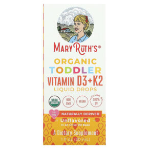Thực phẩm chức năng MaryRuth Organics Organic Toddler Vitamin D3 + K2 Liquid Drops 1-3 Years Unflavored 1 fl oz (30 ml) 850018471404