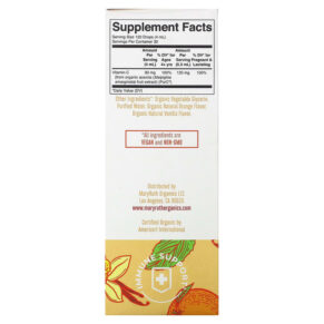Thực phẩm bổ sung MaryRuth Organics Organic Vitamin C Liquid Drops Orange Vanilla 4 fl oz (120 ml) 850018471343