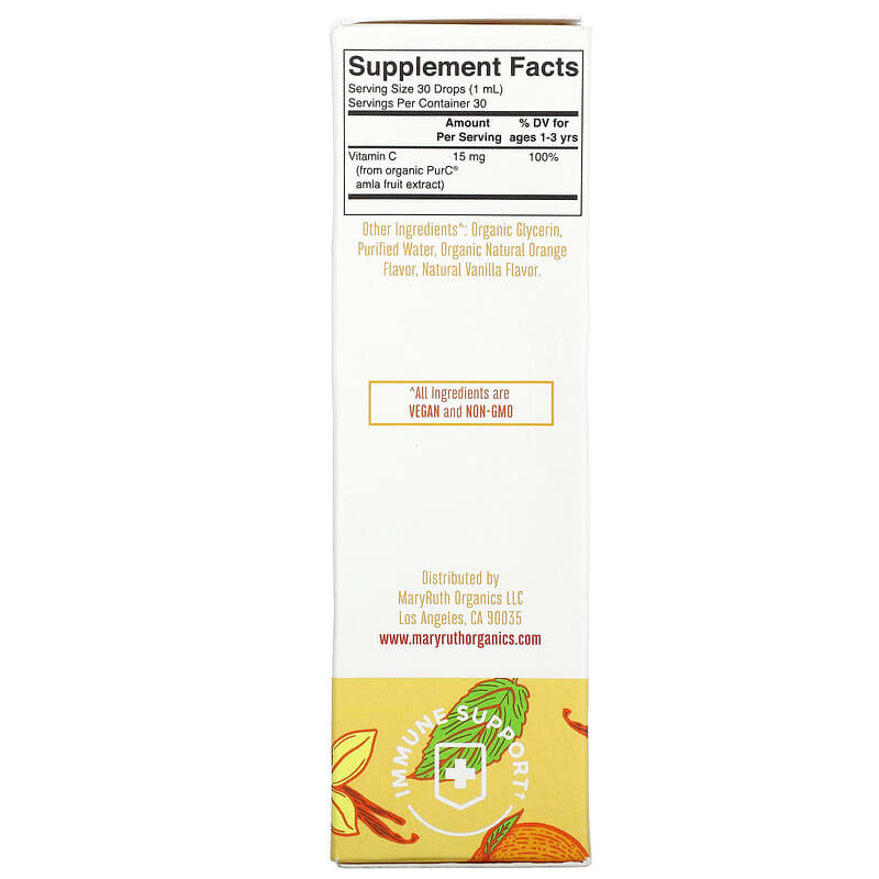 MaryRuth Organics Toddler Vitamin C Liquid Drops 1-3 Years Orange + Vanilla 1 fl oz (30 ml) 2 Thực phẩm bổ sung MaryRuth Organics Toddler Vitamin C Liquid Drops 1-3 Years Orange + Vanilla 1 fl oz (30 ml) 850018471312