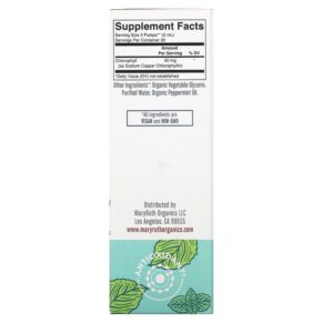 Thực phẩm bổ sung MaryRuth Organics Vegan Chlorophyll Liquid Drops Peppermint 16.6 mg 2 fl oz (60 ml) 850018471466