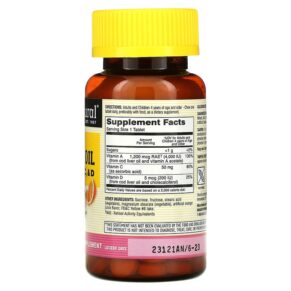 Thực phẩm bổ sung Mason Natural Chewable Cod Liver Oil with Vitamins A C & D Orange 100 Chewables 311845136312