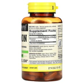 Thực phẩm bổ sung Mason Natural Cinnamon 500 mg 100 Capsules 311845146519