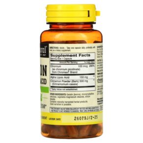 Thực phẩm bổ sung Mason Natural Cinnamon Alpha Lipoic Acid 60 Capsules 311845165558