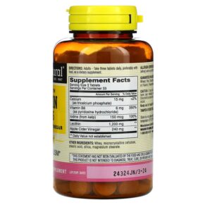 Thực phẩm bổ sung Mason Natural Extra Strength Lecithin Kelp/B6 Plus Apple Cider Vinegar 100 Tablets 311845082213
